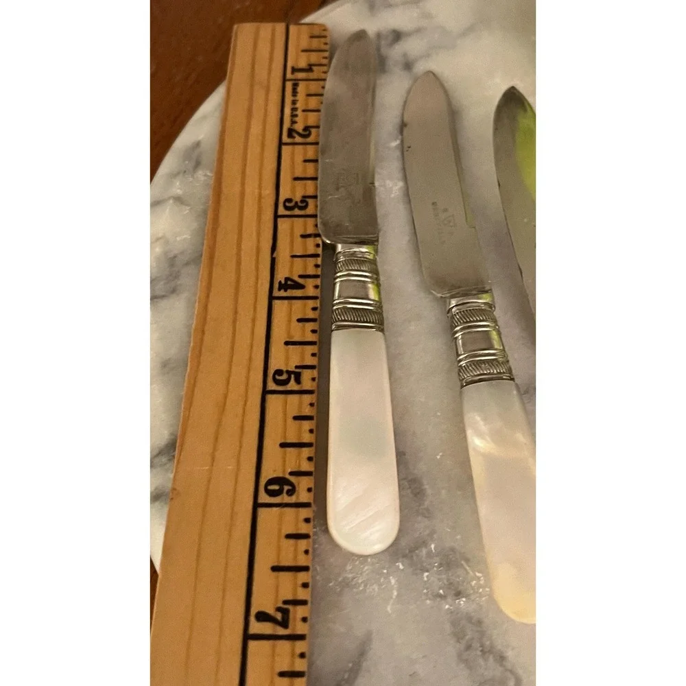Vintage Sheffield Fruit Knives Mother Of Pearl Handles Set Of 5